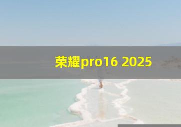 荣耀pro16 2025